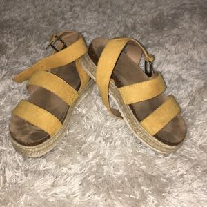 Yellow platform sandals